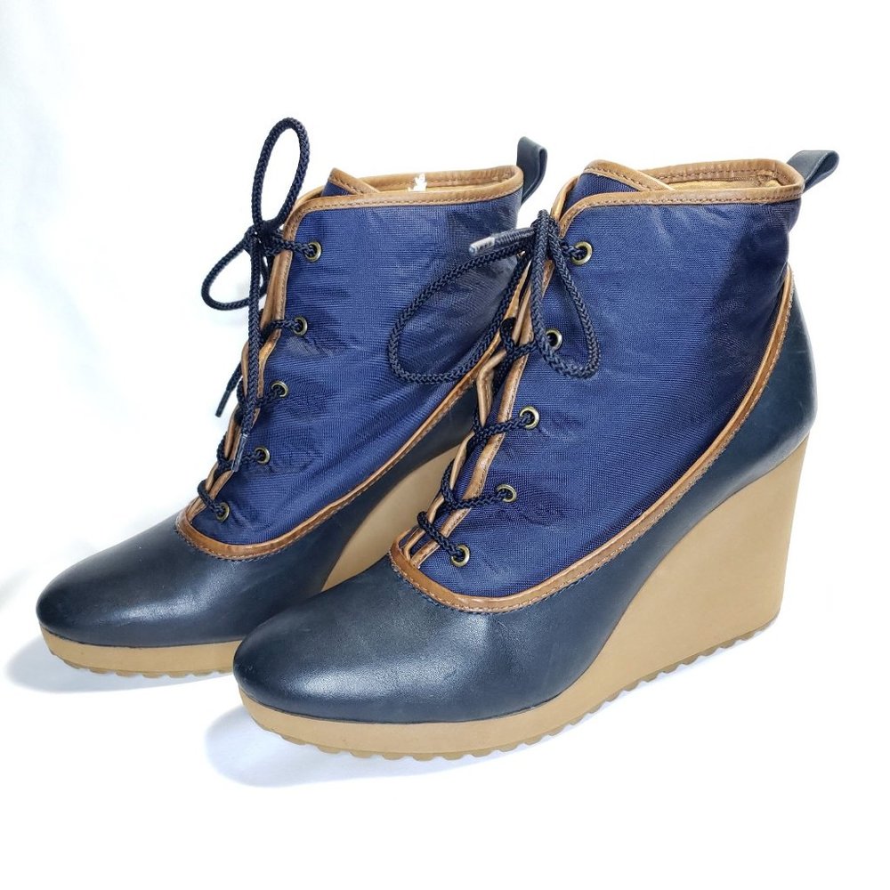 LL Bean Duck Wedge Heel Boots Sz 7